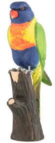 Wildlife Garden Decobird Regenbogenlori handgeschnitzt