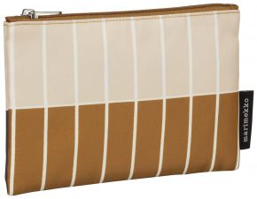 Marimekko Tiiliskivi (Ziegelstein) Kaika Schminktasche dunkelgrau, zimtfarben, puderfarben