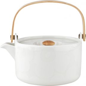 Marimekko Unikko Oiva Teekanne mit Sieb 0,7 l creme, weiß