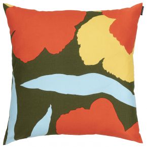 Marimekko Malvikki (Strauchpappel) Kissenhülle 45x45 cm dunkelgrün, orange, gelb