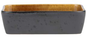 Bitz Steingut Ofenform 17x30 cm schwarz, bernstein
