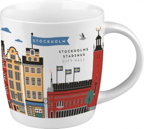 Citronelles Stockholm Stadt Tasse / Becher 0,4 l weiß, mehrfarbig