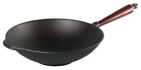 Skeppshult Traditional Buchenholzgriff Wok Ø 30 cm Gusseisen