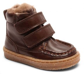 Bisgaard Jungen Kinder Lauflernschuh Lederstiefel mit Klettverschluß / Lammfellfutter Viggo