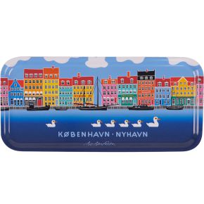 Bo Bendixen Tablett 15x32 cm blau, mehrfarbig Nyhavn