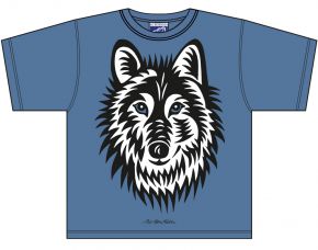 Bo Bendixen Unisex Kinder T-Shirt blau Wolf