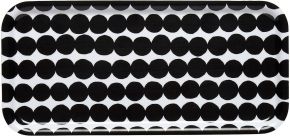 Marimekko Räsymatto Tablett 15x32 cm schwarz, weiß