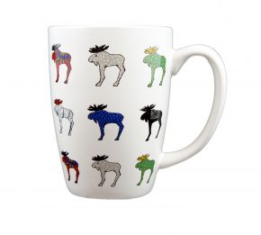 Nordiska Ingela J. Elch weiß mulitcolor Becher 0,3 l