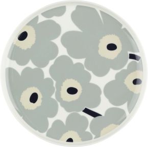 Marimekko Unikko Oiva Teller Ø 25 cm cremeweiß, hellgrau, sand, dunkelblau