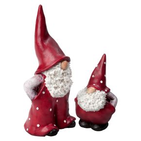 Nääsgränsgården Tomte Elmer & Max  Höhe 5,5 / 9 cm 2 tlg. rot