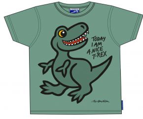 Bo Bendixen Unisex Kinder T-Shirt grün T-Rex