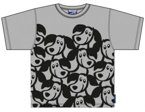 Bo Bendixen Unisex Kinder T-Shirt grau Multi Zippo Hund