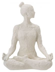 Bloomingville Deko Yoga Skulptur Höhe 24 cm weiß