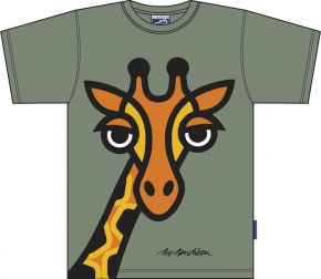 Bo Bendixen Unisex T-Shirt grün Giraffe