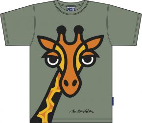 Bo Bendixen Unisex T-Shirt grün Giraffe