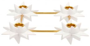 Medusa Copenhagen Starlight Express Adventskerzenständer 4 flammig Höhe 6 cm Ø 24 cm weiß, gold
