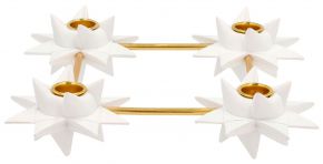 Medusa Copenhagen Starlight Express Adventskerzenständer 4 flammig Höhe 6 cm Ø 24 cm weiß, gold