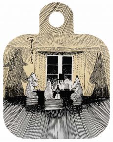 Muurla Mumin Schatten Schneidebrett / Servierbrett 25x32 cm mit 2 Motiven