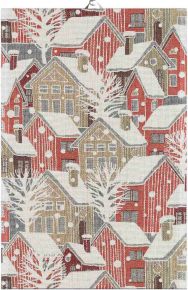 Ekelund Weihnachten & Winter Schneestadt Geschirrtuch 40x60 cm Öko-Tex