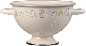 Muurla Mumin Bon Appetit Abtropfsieb Höhe 13,5 cm Ø 20 cm Emaille beige, mehrfarbig