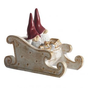 Nääsgränsgården Tomte Hoher Hut & Mutter Schlitten Höhe 10 cm