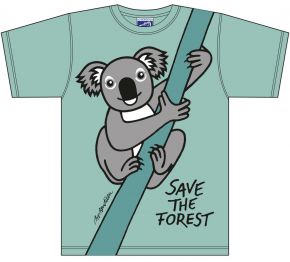 Bo Bendixen Unisex T-Shirt grüngrau Koala