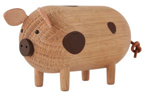 Oyoy Living Bubba das Hausschwein Höhe 6,6 cm Länge 11,2 cm Breite 5,5 cm Eiche natur