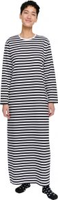 Marimekko Unisex Nachthemd Langarm Jersey Tasaraita Katju schwarz, weiß