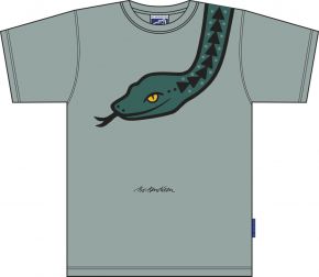 Bo Bendixen Unisex T-Shirt graugrün Schlange