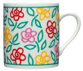 Bo Bendixen Tasse / Becher Blume weiß 0,3 l