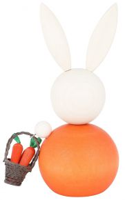 Aarikka Osterhase Karottenernte Höhe 16 cm cremeweiß, orange