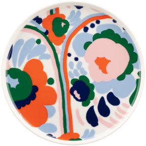 Marimekko Karuselli Oiva Teller Ø 20 cm cremeweiß, dark blue, orange, hellrosa
