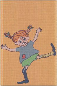 Ekelund Pippi Langstrumpf tanzt Geschirrtuch (Öko-Tex) 40x60 cm orange