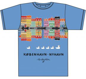 Bo Bendixen Unisex T-Shirt blau Nyhavn Reflektion