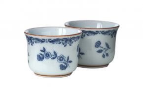 Rörstrand Ostindia Eierbecher 2 Stk. grau, graublau, braun