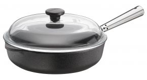 Skeppshult Professional Edelstahlgriff Sautépfanne mit Glasdeckel Ø 25 cm Gusseisen