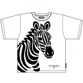 Bo Bendixen Unisex Kinder T-Shirt weiß Zebra