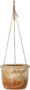 Bloomingville Blumenübertopf z. Hängen Steingut Höhe 15 cm Ø 19,5 cm Aufhänghöhe bis zu 60 cm natur