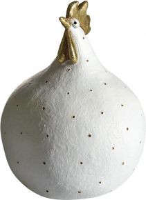 Nääsgränsgården Glamour Henne Höhe 13 cm weiß, gold