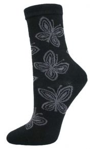 Bo Bendixen Unisex Kinder Strümpfe Schmetterling schwarz