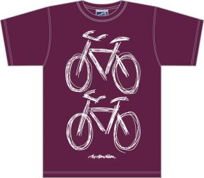 Bo Bendixen Unisex T-Shirt burgunderrot 2 Fahrräder