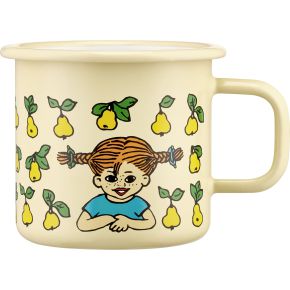 Muurla Pippi Langstrumpf Fruits Tasse / Becher Emaille 0,37 l gelb, grün, blau