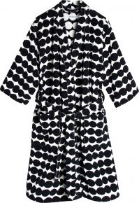 Marimekko Damen Bademantel Räsymatto schwarz, weiß