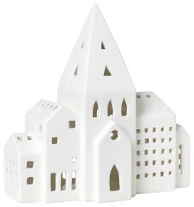Kähler Design Urbania Lichthaus Stadt Höhe 21 cm Länge 20,5 cm Breite 8 cm creme
