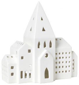 Kähler Design Urbania Lichthaus Stadt Höhe 21 cm Länge 20,5 cm Breite 8 cm creme