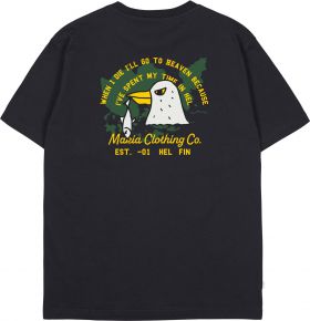 Makia Clothing Herren T-Shirt mit Print Heaven Möwe mit gefangenem Fisch schwarz