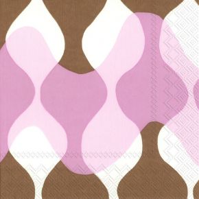 Marimekko Lokki (Möwe) Papierservietten 33x33 cm 20 Stk. hellbraun, rose, weiß