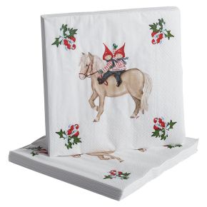 Nääsgränsgården Tomte Tusse Papierservietten 33x33 cm 20 Stk. rot, , hellbraun, weiß