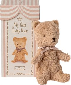 Maileg Mein erster Teddy mit Geschenkbox Höhe 19 cm braun