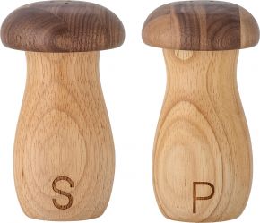 Bloomingville Salzstreuer & Pfefferstreuer Set Höhe 12 cm 0,05 l braun Rahim